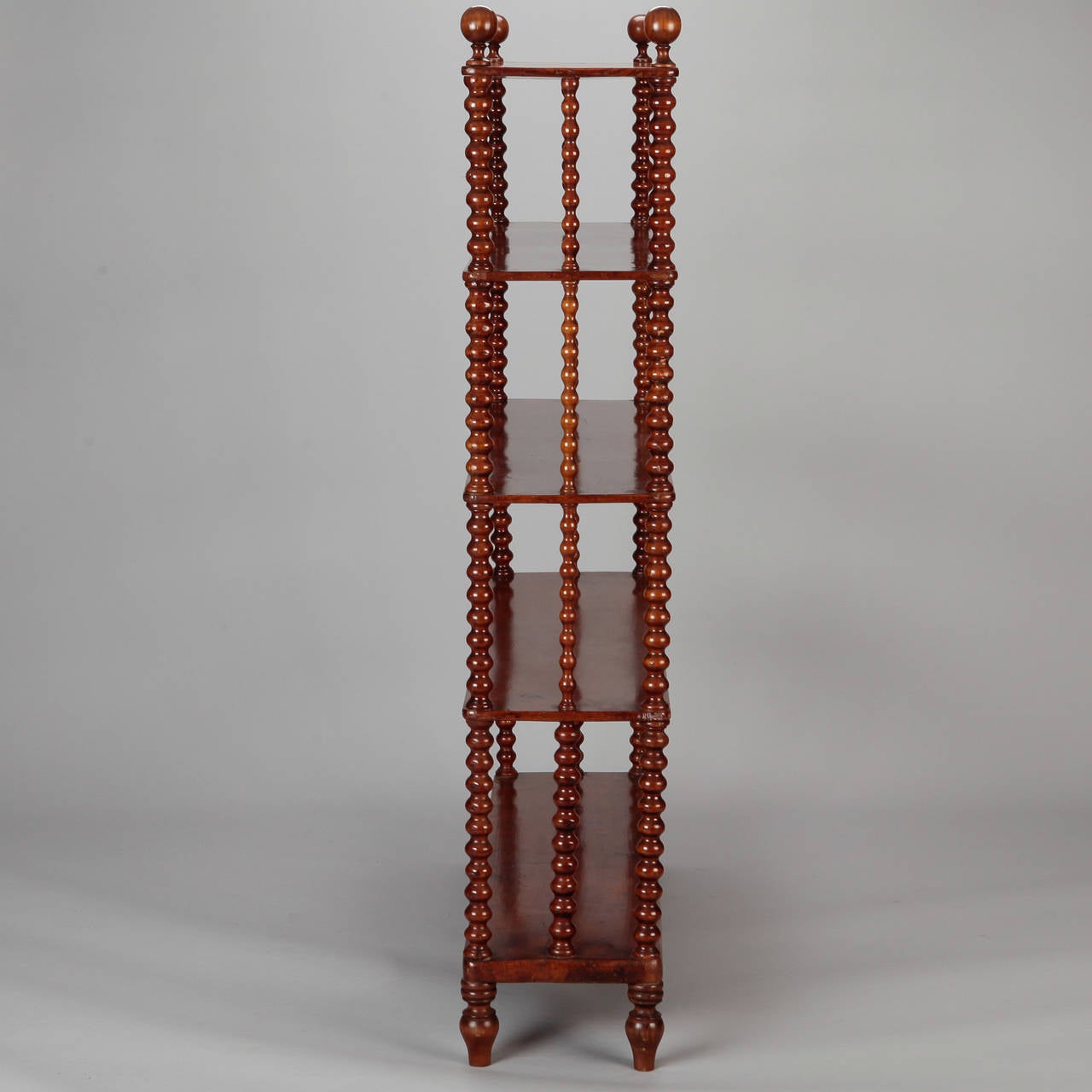 Italian Walnut Etagere With Bobbin Supports 2