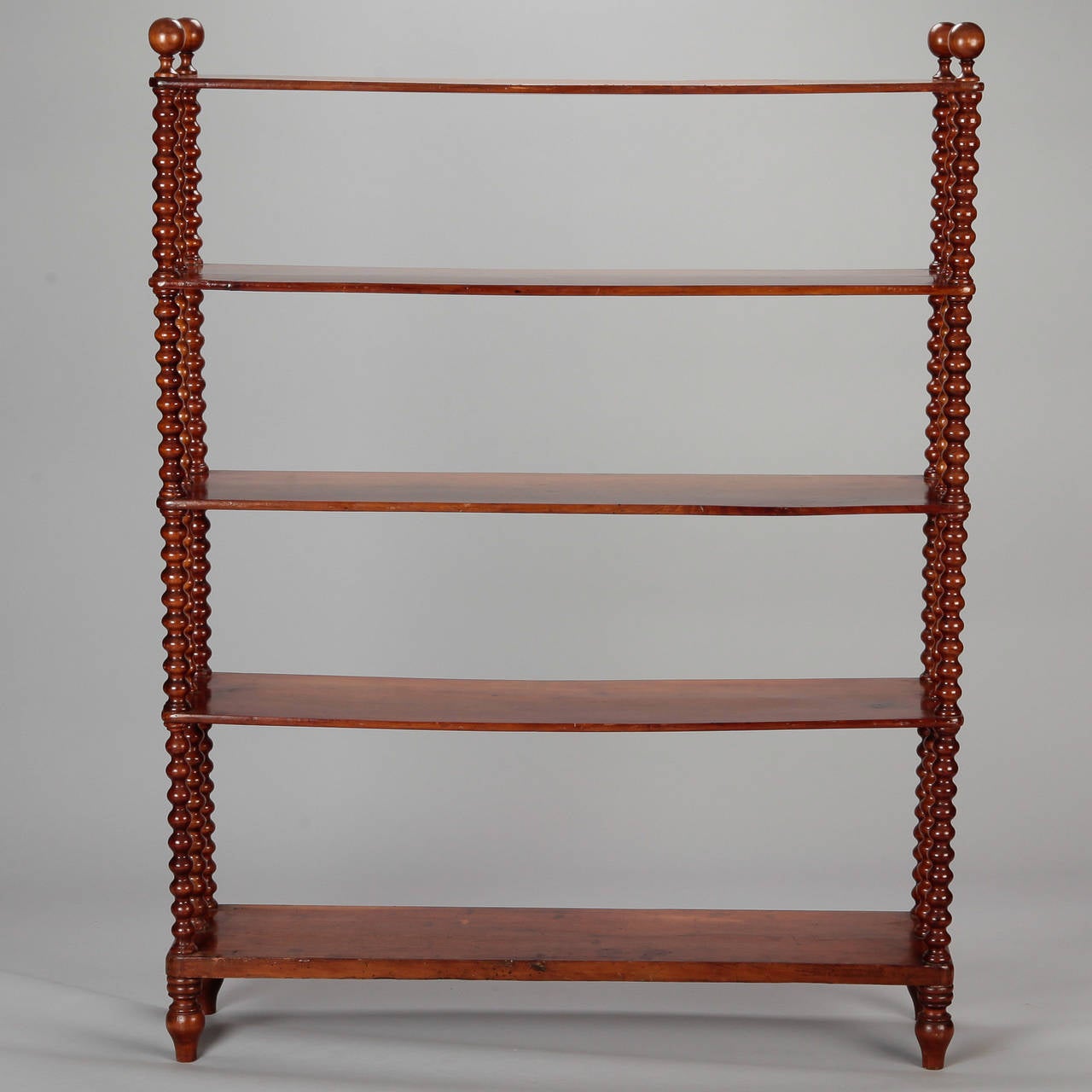 Italian Walnut Etagere With Bobbin Supports 4