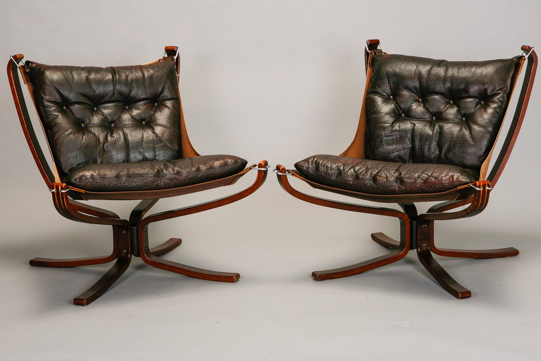 Pair Mid Century Sigurd Resell Falcon Chairs