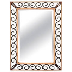 Art Deco Gilt Iron Framed Rectangular Mirror 10