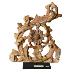 Carved Floral Architectural Fragment on Stand