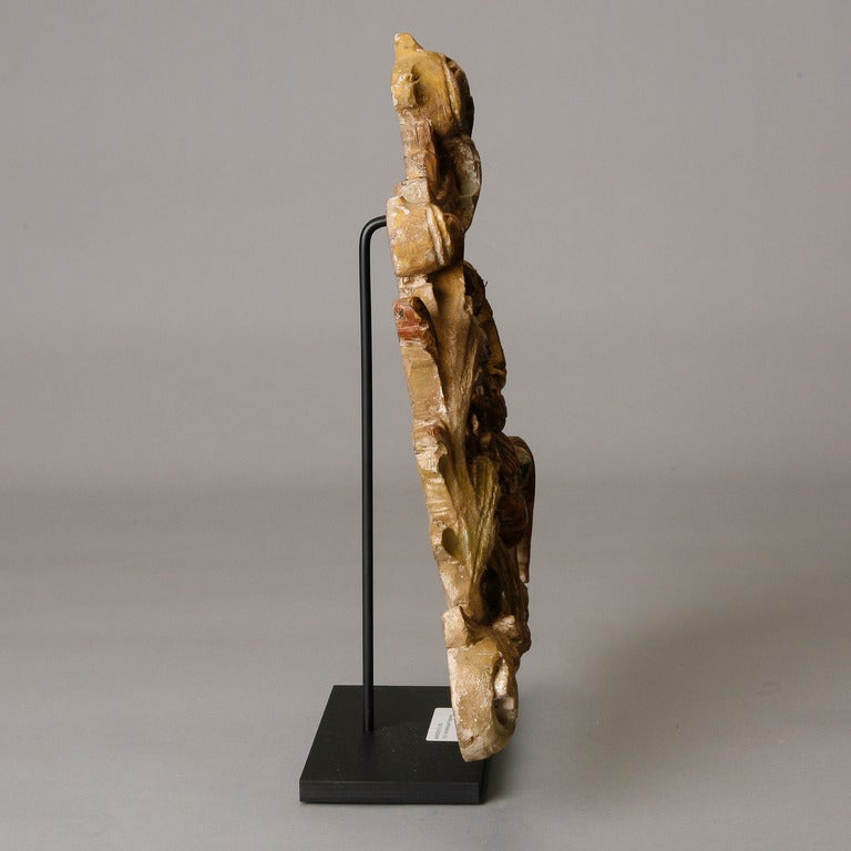 Unknown Carved Floral Architectural Fragment on Stand