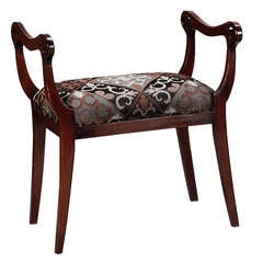 Antique French Stool with Scrolled Arms