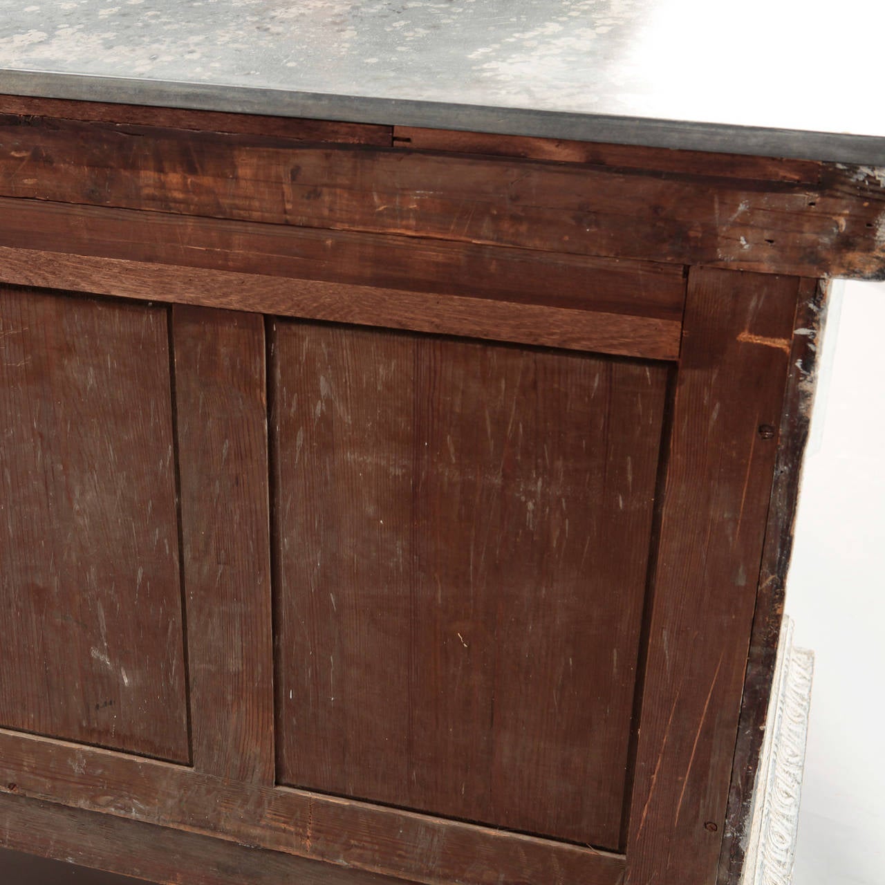 Italian Two-Door Chest with Faux Painted-Top and Carved Details 1