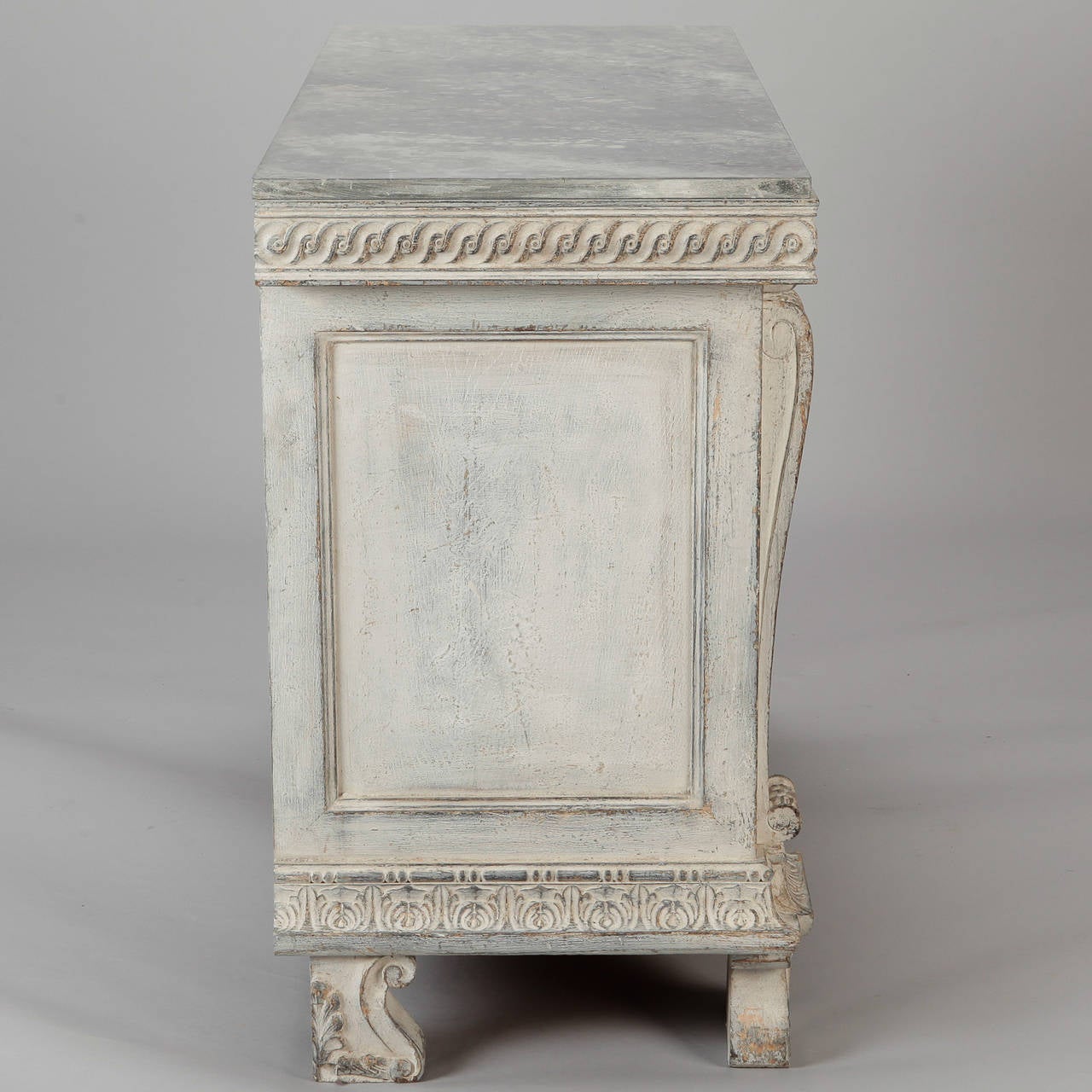 Italian Two-Door Chest with Faux Painted-Top and Carved Details 2