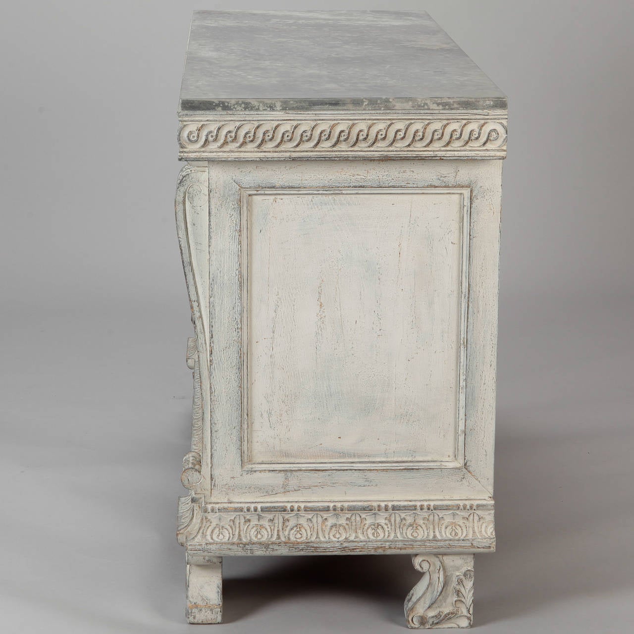 Italian Two-Door Chest with Faux Painted-Top and Carved Details 3
