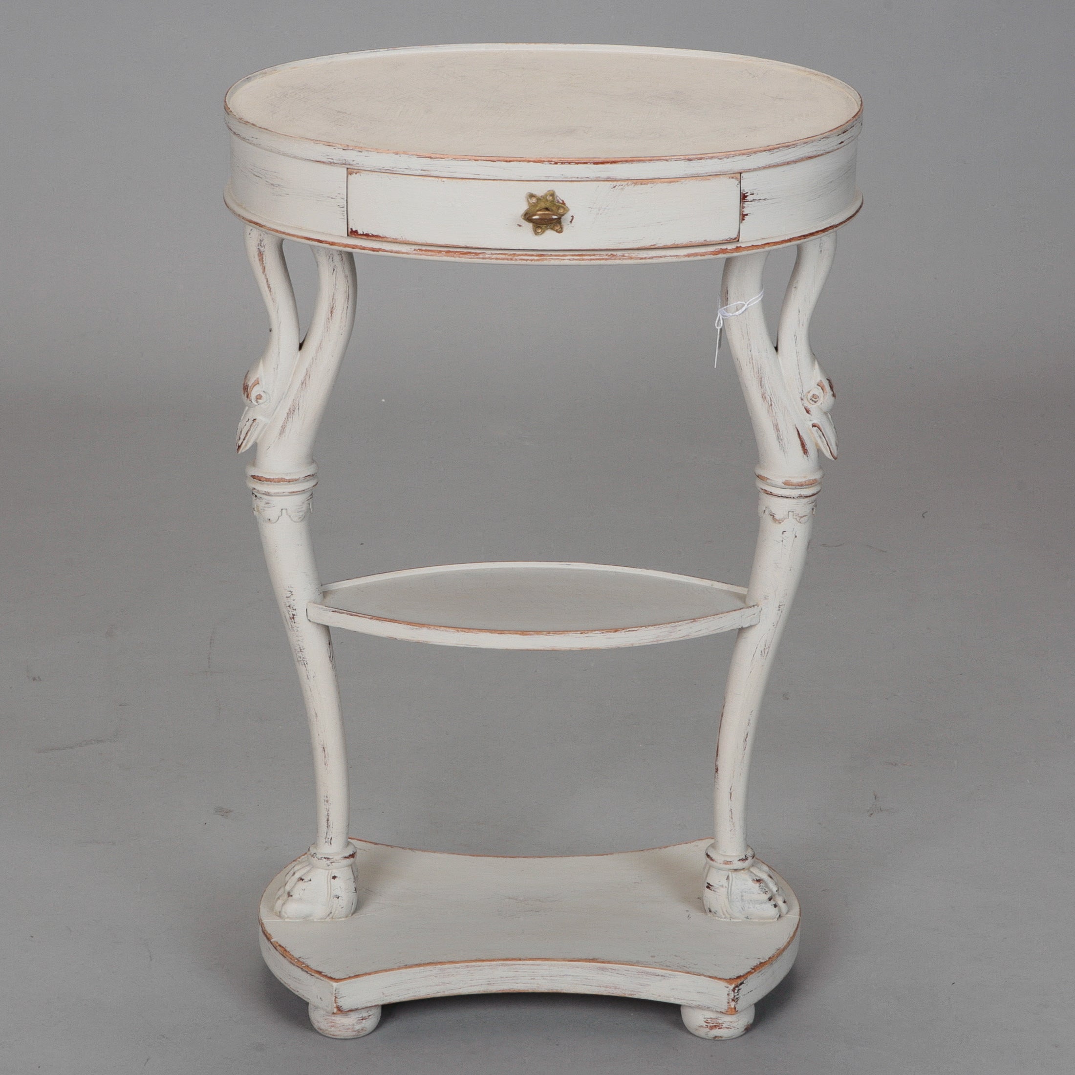 White Painted French Oval Top Small Side Table at 1stDibs