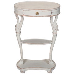 White Painted French Oval Top Small Side Table White Painted French Oval Top Small Side Table