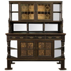 Late 19th Century English Ebonised and Gilded Aesthetic Cabinet
