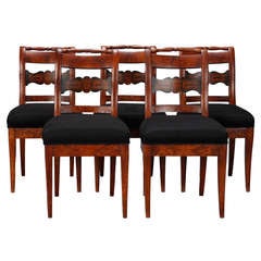 Set of Five 19th Century Bavarian Chairs with Figural Details