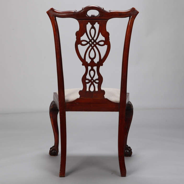 19th Century Set of Eight Chippendale Style Mahogany Chairs