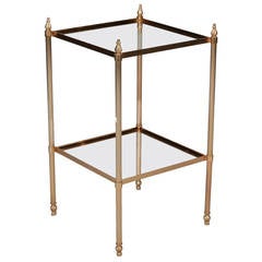 Brass and Glass Two Tier Mid Century Side Table 10