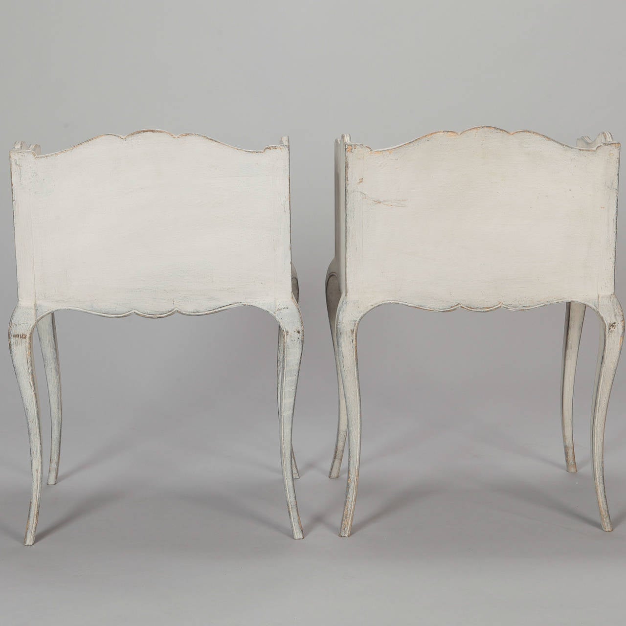 Pair of French Antique White Bedside Tables 2