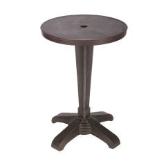 Round Iron Industrial Art Deco Pedestal Table