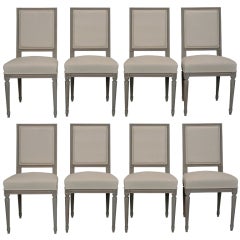 Set of 8 Louis XVI Style Rectilinear Dinng Chairs