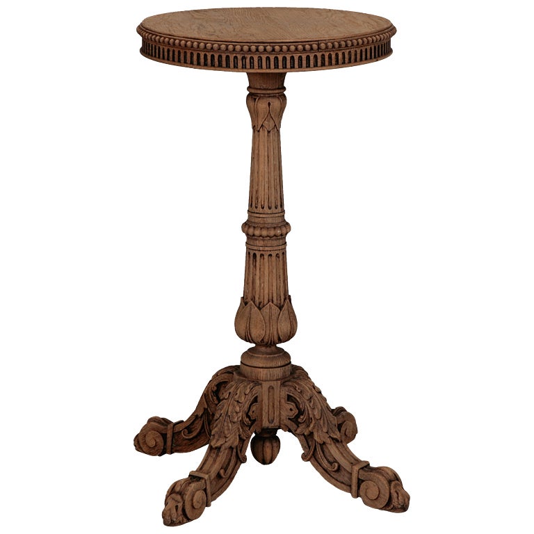 Small Round Louis Philippe Style Bleached Gueridon Table