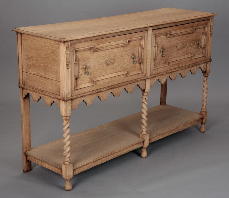 English Bleached William and Mary Style Two Drawer Sideboard