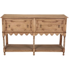Bleached William and Mary Style Two Drawer Sideboard