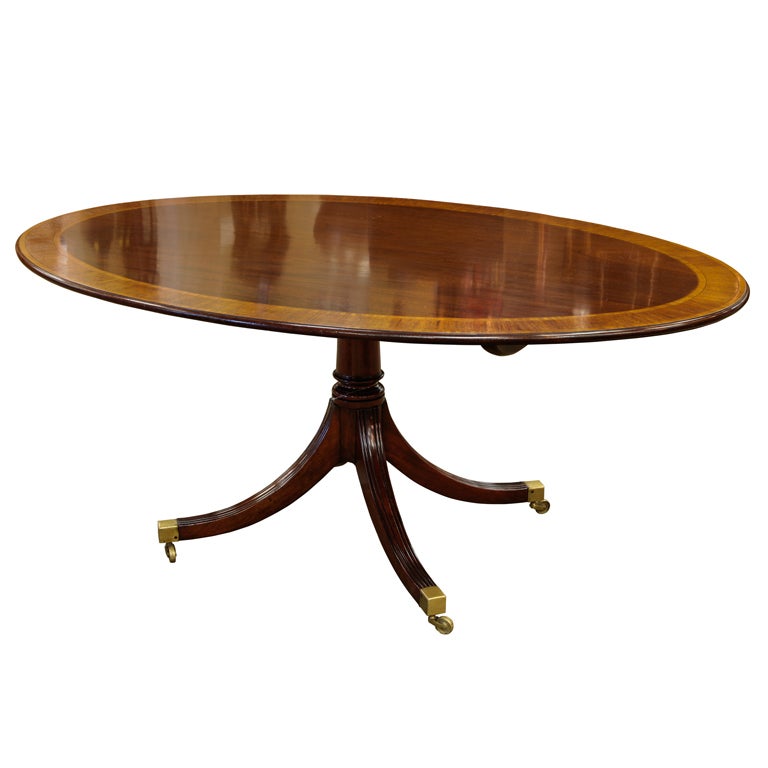 Oval English Mahogany Tilt Top Breakfast Table