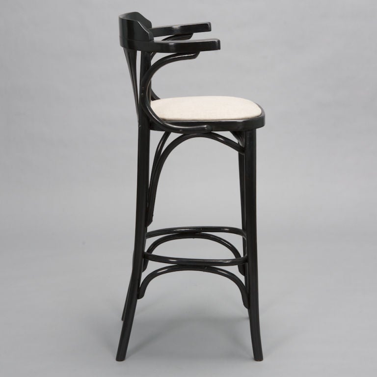 French Ebonized Bentwood Bar Stools In Excellent Condition In Troy, MI