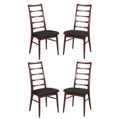 Set of 4 Mid Century Rosewood Ladder Back Chairs