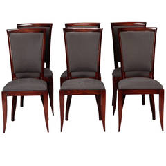 Set of Six French Art Deco Dining Chairs