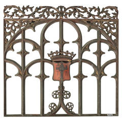 Antique 19th Century Gothic Iron and Bronze Architectural Grate