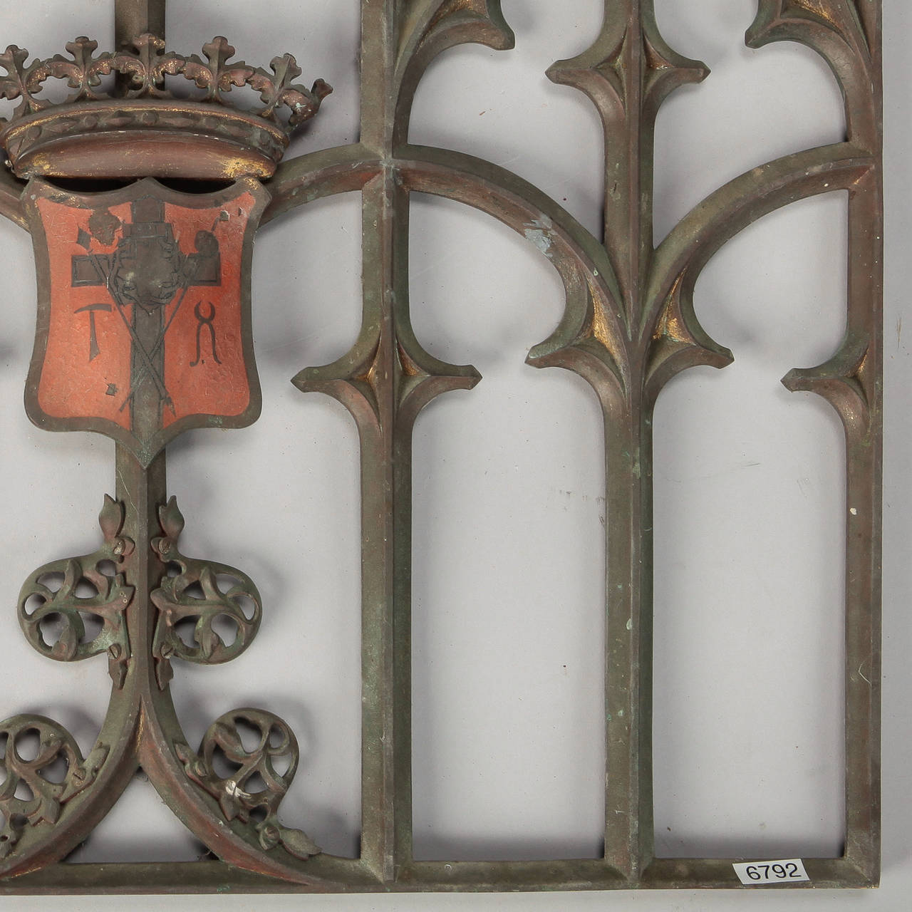 19th Century Gothic Iron and Bronze Architectural Grate 1