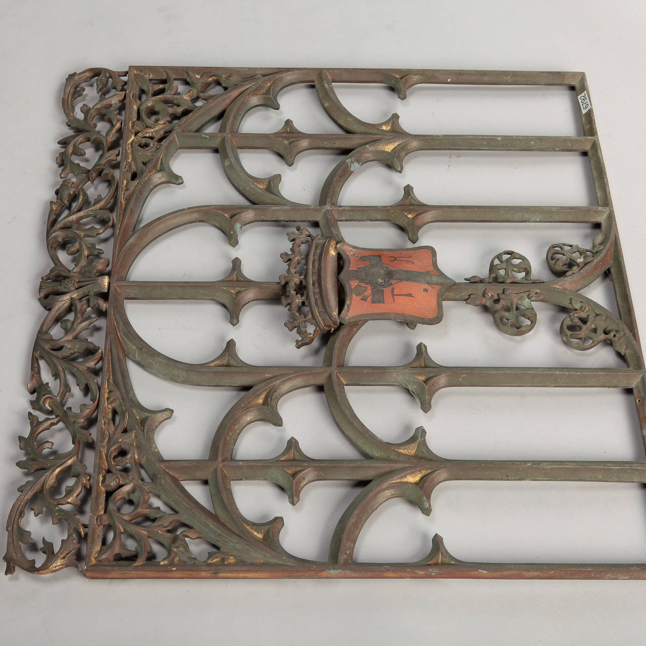 Late 19th Century 19th Century Gothic Iron and Bronze Architectural Grate