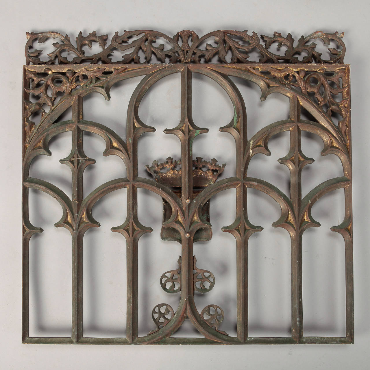 19th Century Gothic Iron and Bronze Architectural Grate 4