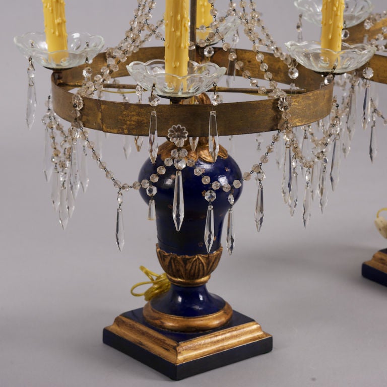Pair of Swedish Candelabra Table Lamps For Sale at 1stDibs