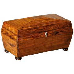 Rosewood Tea Caddy with Ivory Escutcheons