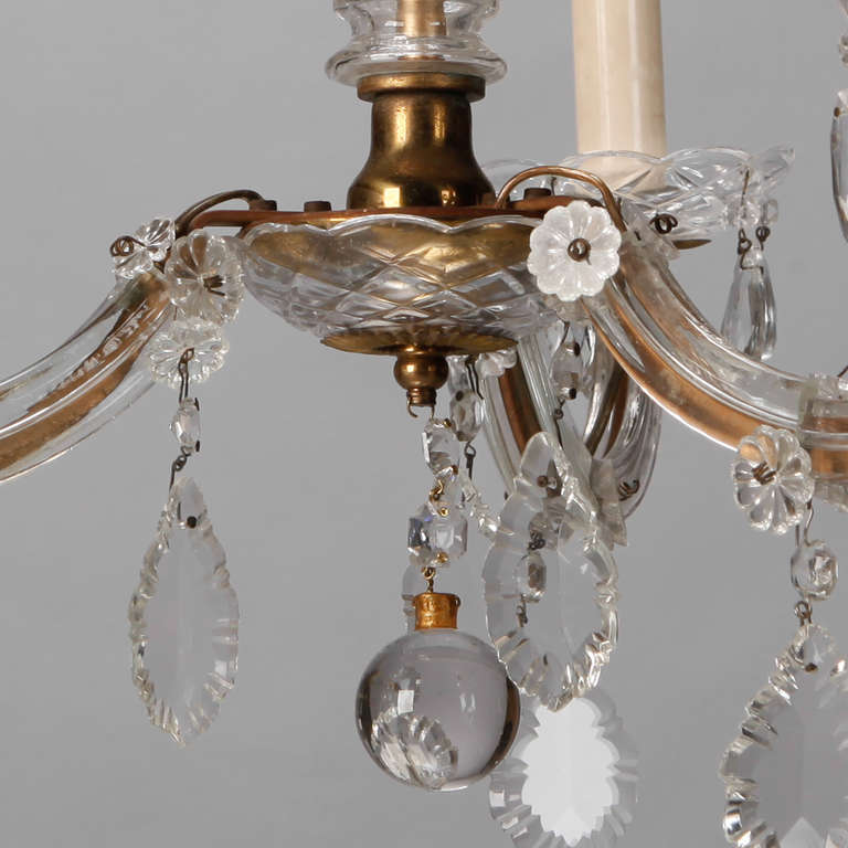 Small Three Light Maria Theresa Chandelier In Good Condition In Troy, MI