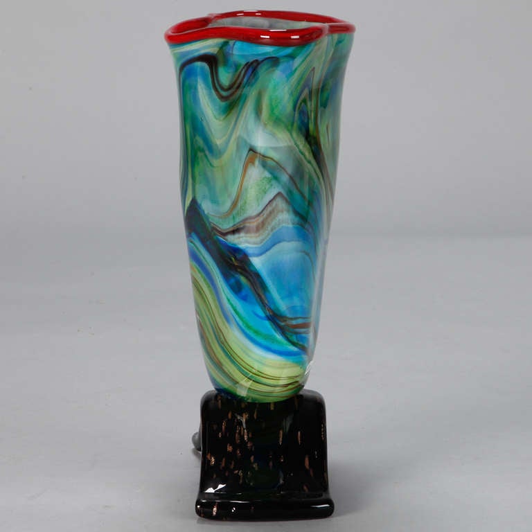 blue and green vase