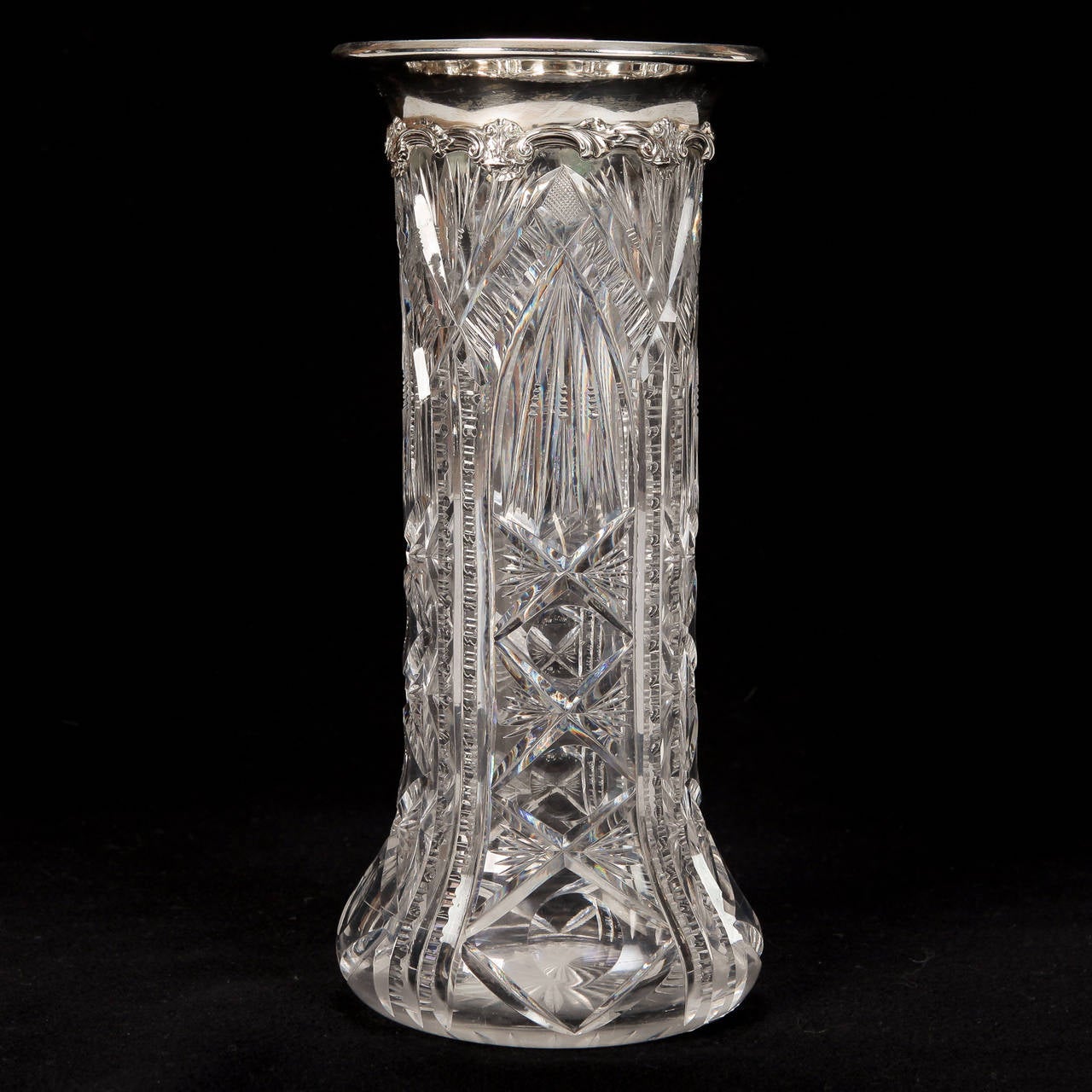 silver rim vase