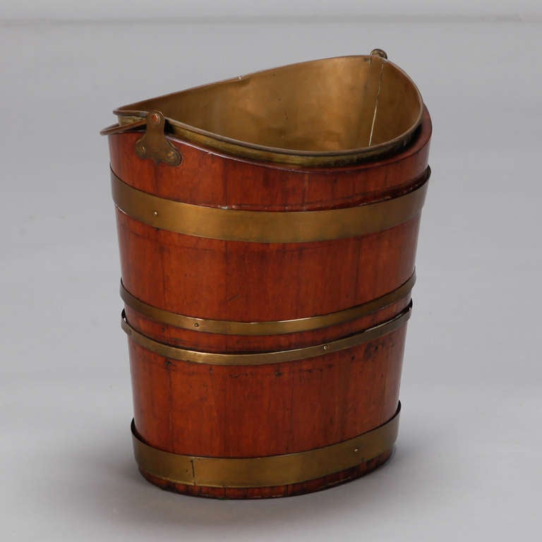 19th Century Dutch Mahogany and Copper Bucket In Good Condition In Troy, MI
