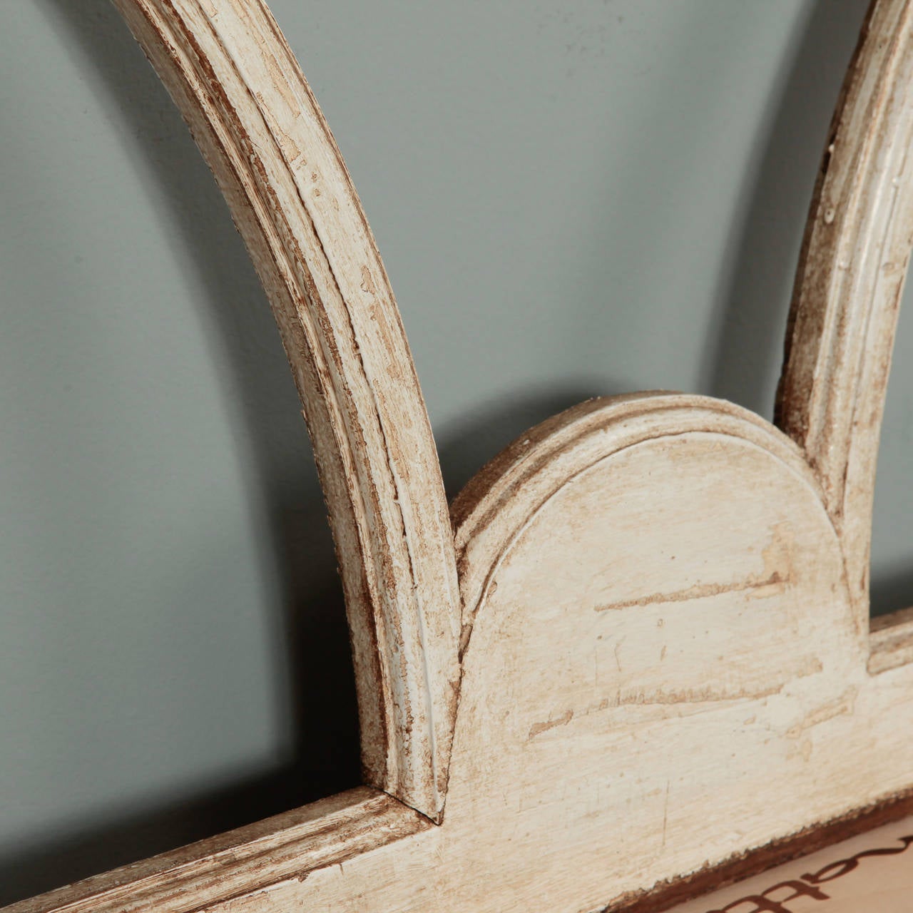Wood French White Painted Arched Window Frame