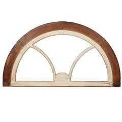 Antique French White Painted Arched Window Frame