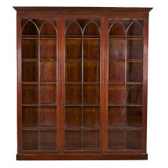 English Solid Mahogany Three Door Cabinet