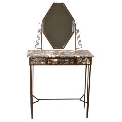 Fer Forge and Marble Art Deco Vanity