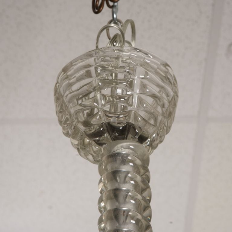 Murano Glass Umbrella Shape Art Deco Fixture In Excellent Condition In Troy, MI
