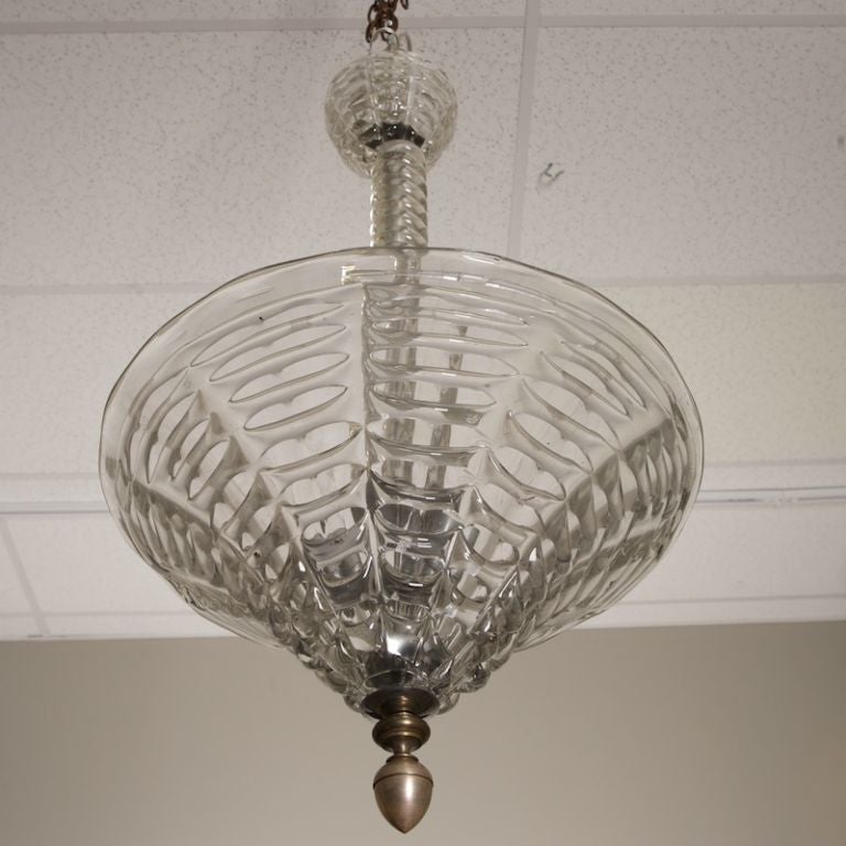 Mid-20th Century Murano Glass Umbrella Shape Art Deco Fixture