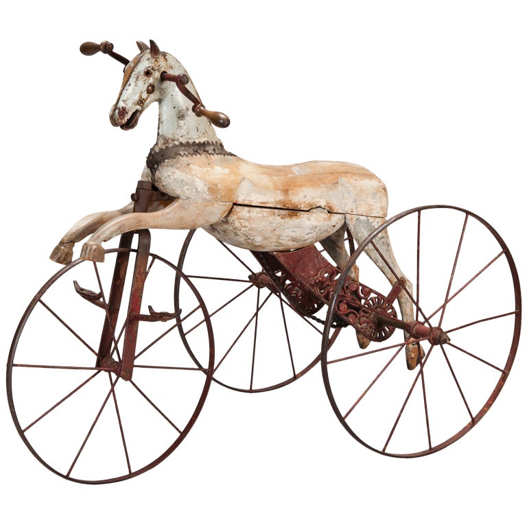 19th Century Wooden Horse Tricycle at 1stDibs