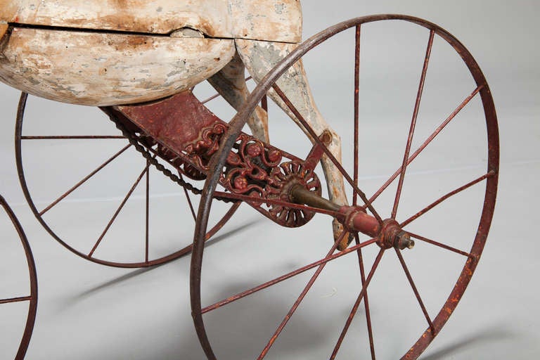 Folk Art 19th Century Wooden Horse Tricycle