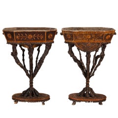Pair 19th Century French Twig Jardineres from Ardeches Mountains