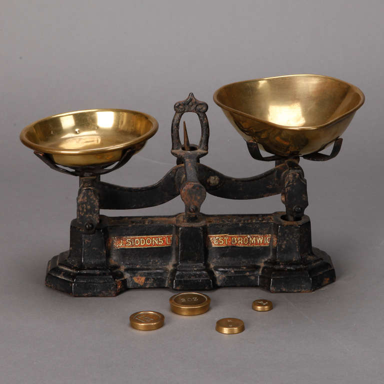 Black Iron and Brass Confectioner's Scale