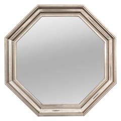Deco Octagonal Silver Metal Mirror
