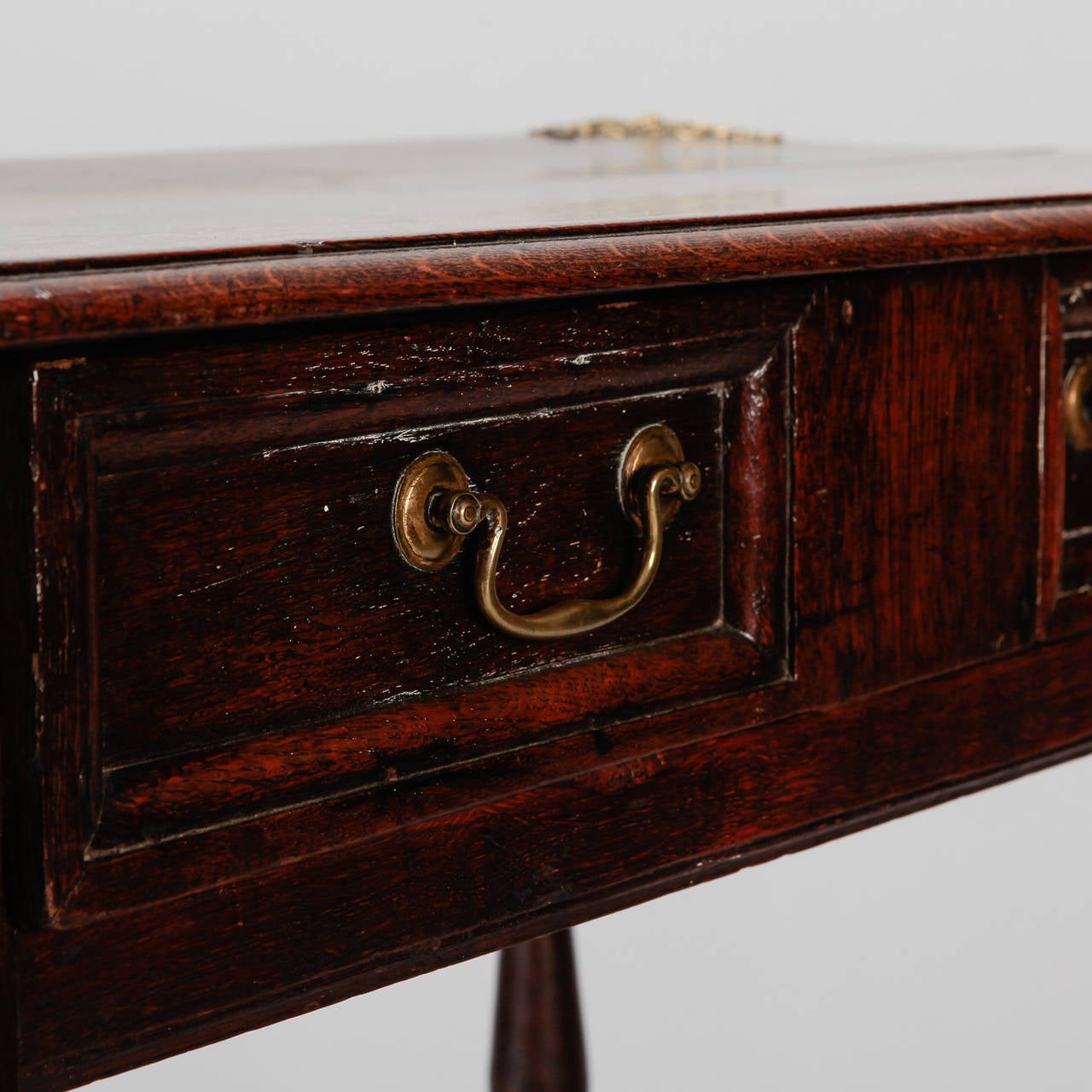19th Century Portuguese Oak and Brass Side Table 4