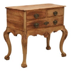 English Bleached Oak Chest on Carved Legs