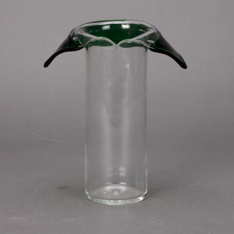 Mid-Century Modern Flacio Poli for Seguso Vetri d’Arte Clear Glass Collar Vase